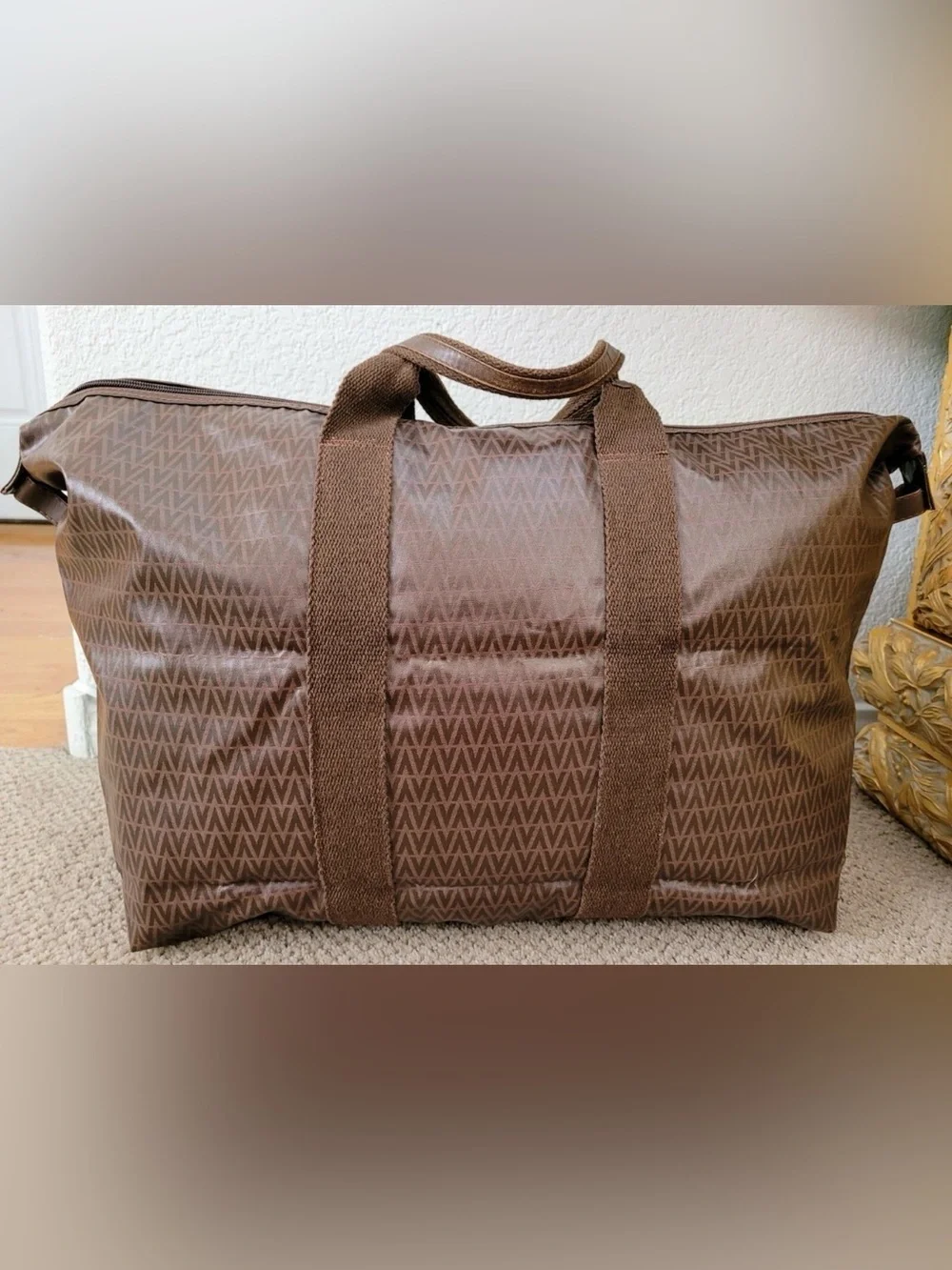 Mario Valentino Monogram Foldable Overnight Bag Men's Duffel Bag